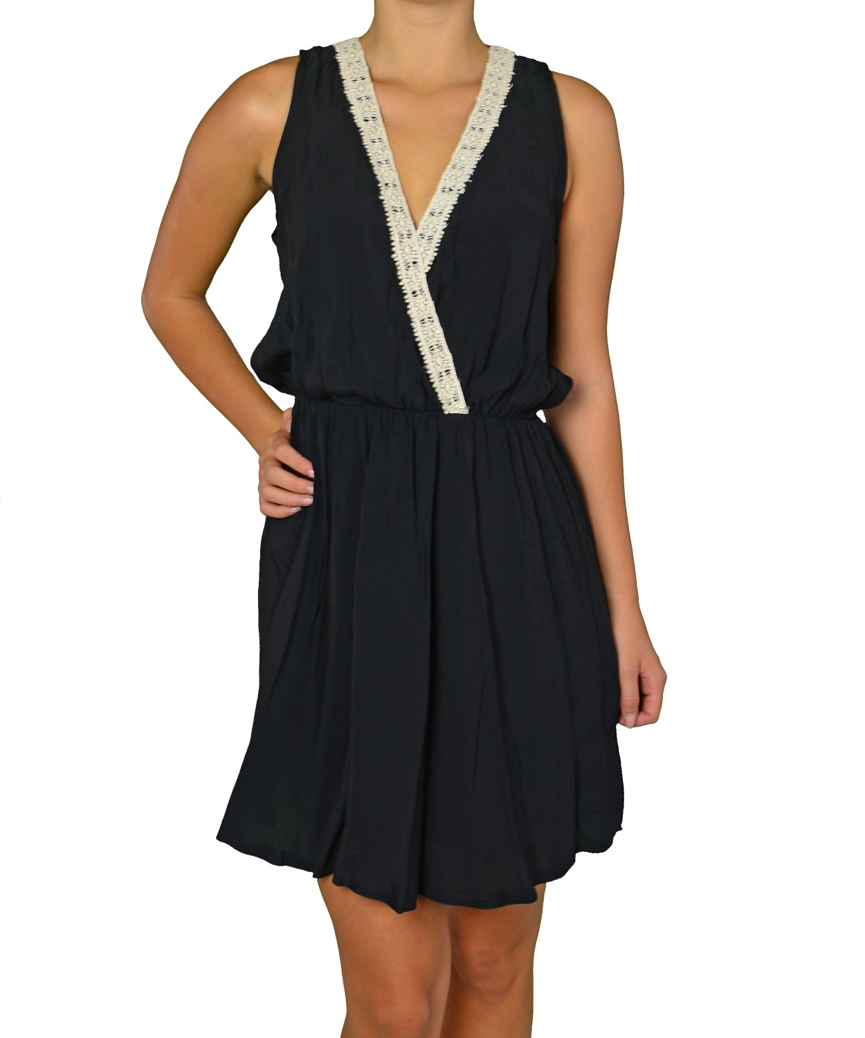 Γυναικείο ντραπέ φόρεμα Coocu μαύρο 53513